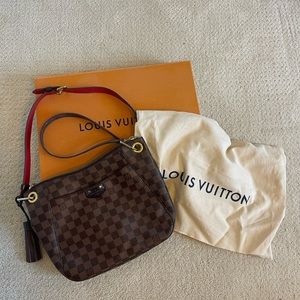 LOUIS VUITTON South Bank Besace Damier Ebene Crossbody Bag Brown